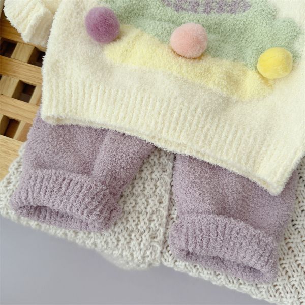 可愛立體球球寶貝針織套裝 