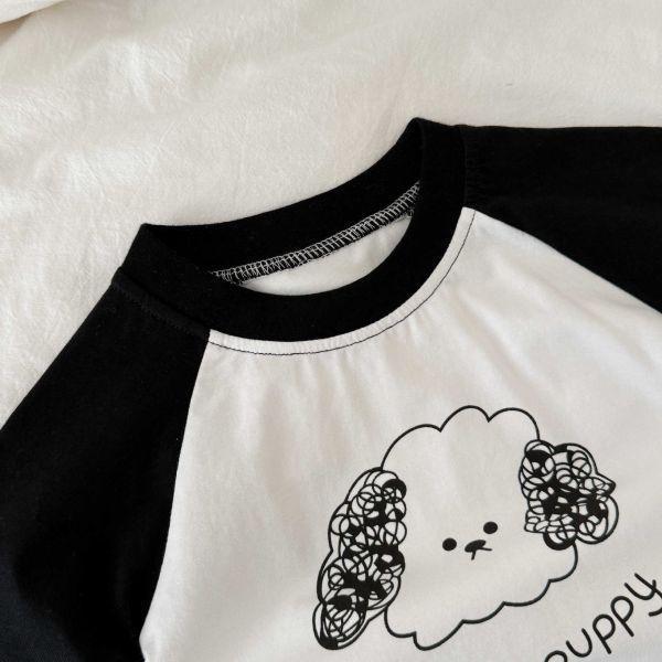 黑白格動物短袖套裝 