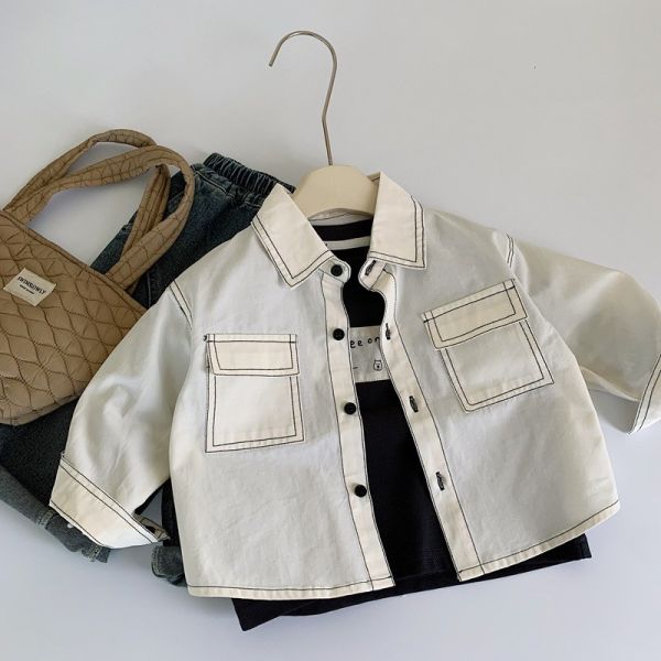 小大人感明顯工裝襯衫 