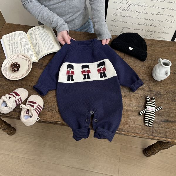 英倫小衛兵針織連身衣 