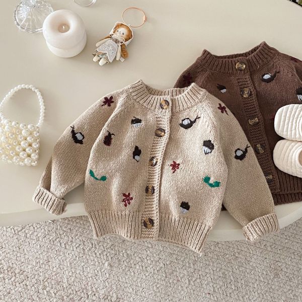 秋日森林刺繡針織小外套 