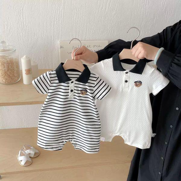 紳士領小熊滾邊連身衣 