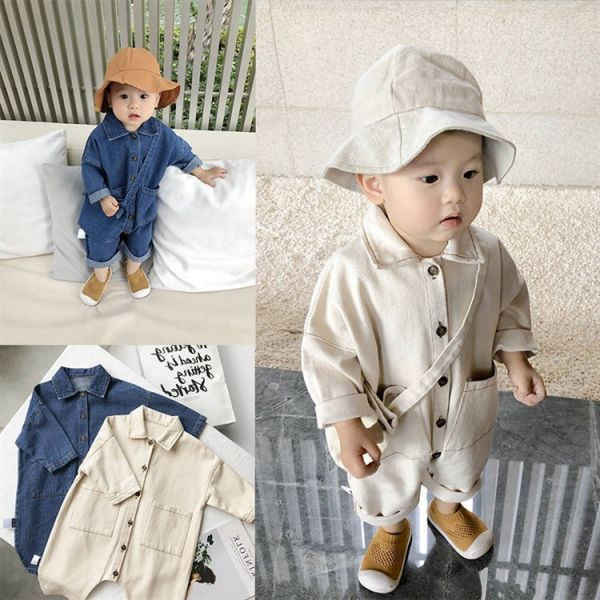 一看就想入手！雙口袋牛仔連身外出服 