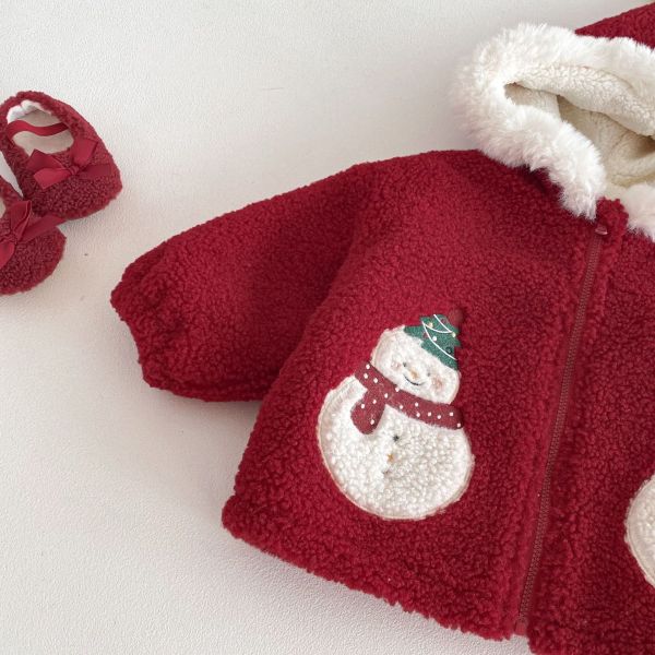 聖誕雪球雪人毛絨絨外套 