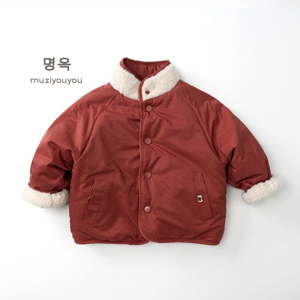 暖紅羊羔毛雙面保暖外套 