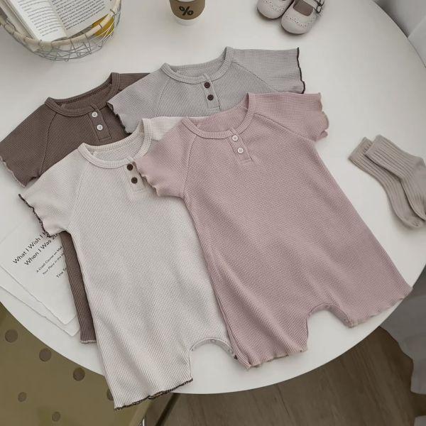 韓系冷色！華夫格素面連身衣 