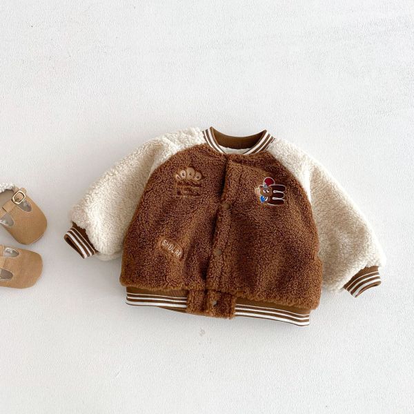 熊熊滾邊風毛絨絨外套 