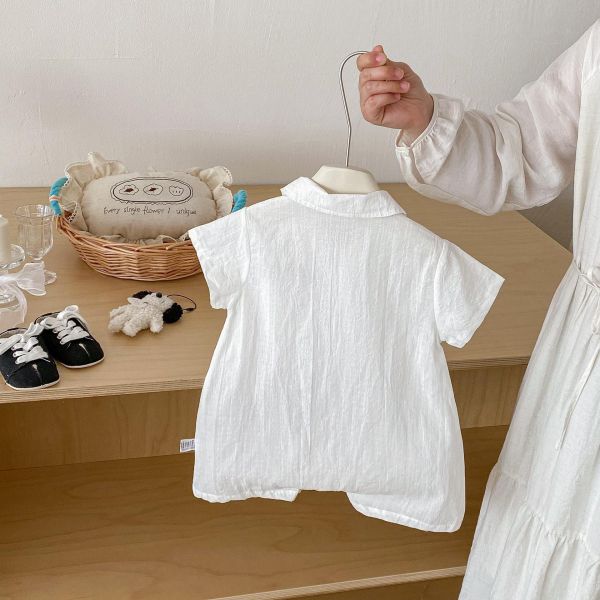 立體小白狗POLO領連身衣 