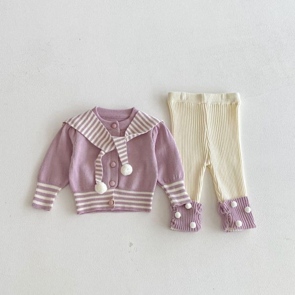 甜莓球球水手針織套裝 