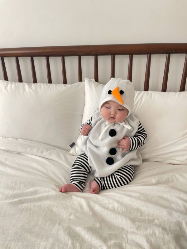 條紋聖誕雪人寶寶造型組 