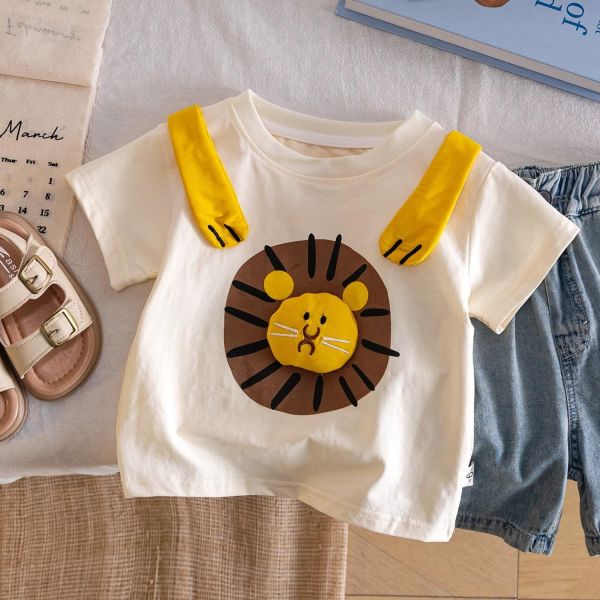 繽紛色動物款短tee 