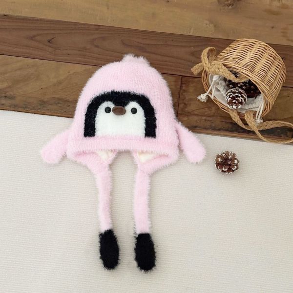 咕咕企鵝毛絨護耳帽 