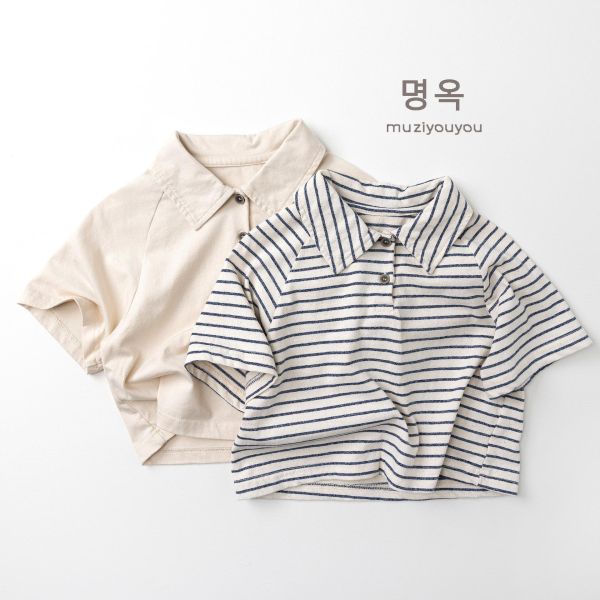 日系百搭條紋休閒T恤 