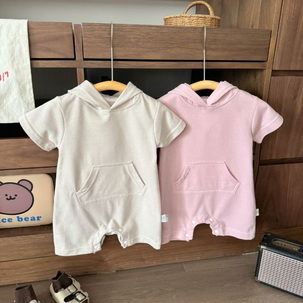 背背微笑小熊連帽爬服 