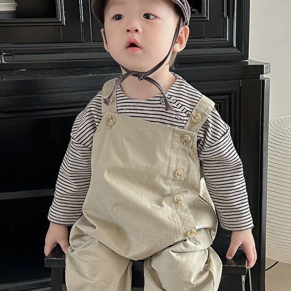 休閒側開扣吊帶套裝 
