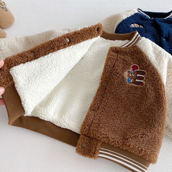 熊熊滾邊風毛絨絨外套 