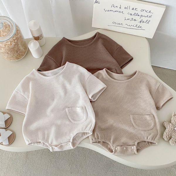 鬆餅格子小口袋包屁 