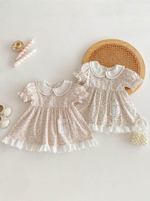 夢幻娃娃領碎花洋裝 