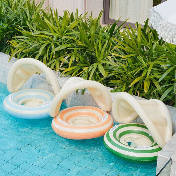 奶油甜甜圈遮陽泳圈 