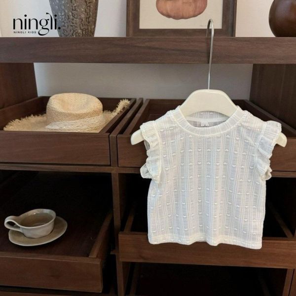 甜甜飛飛袖刺繡愛心牛仔裙 