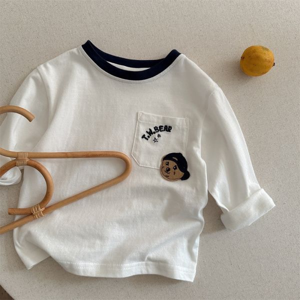 T.M熊口袋長袖tee 