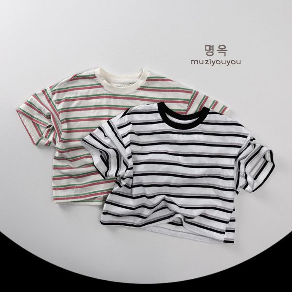 日常風格條紋短tee 