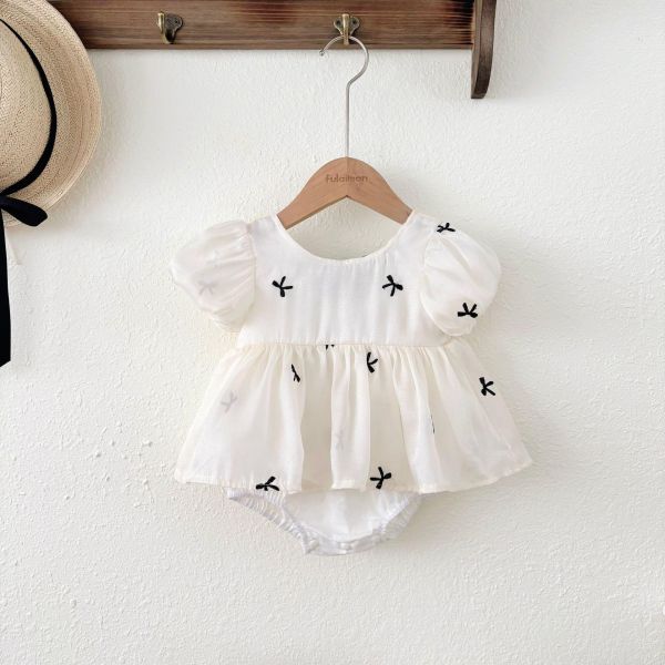 蝴蝶結黑白配滿月包屁 