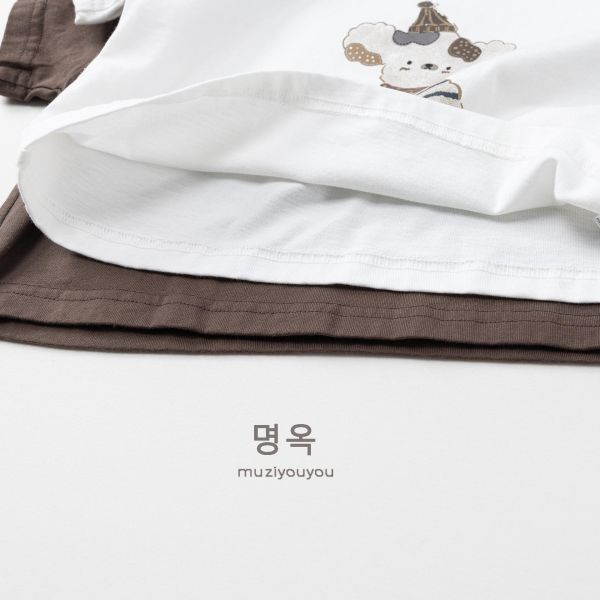 冬日小熊插畫短袖上衣 