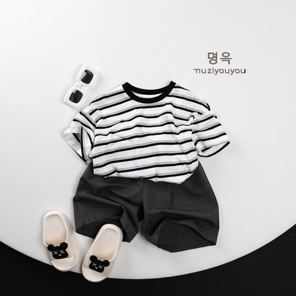 日常風格條紋短tee 