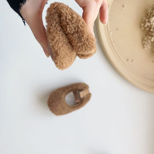 暖絨小熊毛毛學步鞋 