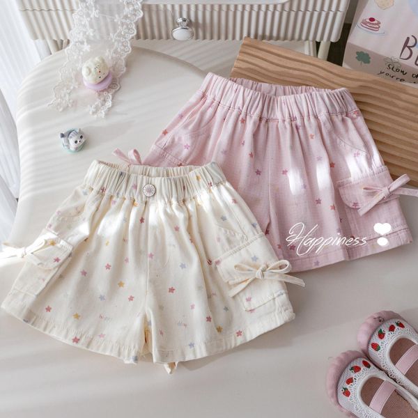 彩色波點雙口袋短褲 