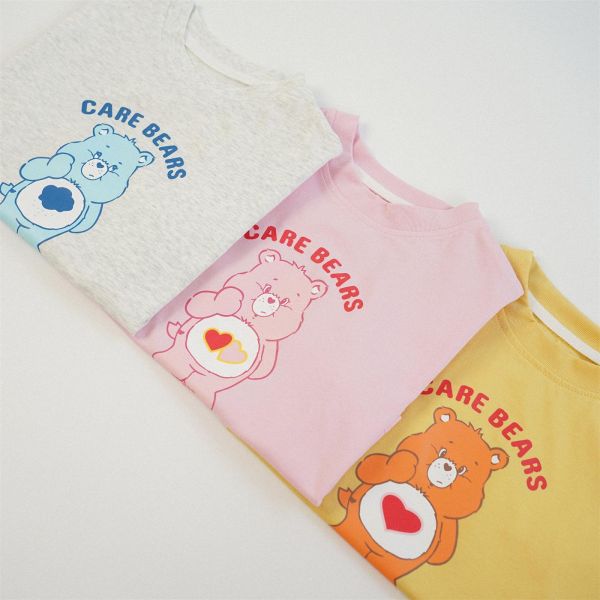 彩紅愛心熊半袖套裝 