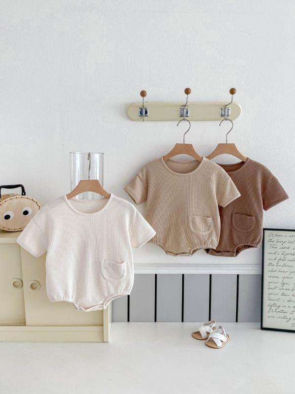 鬆餅格子小口袋包屁 