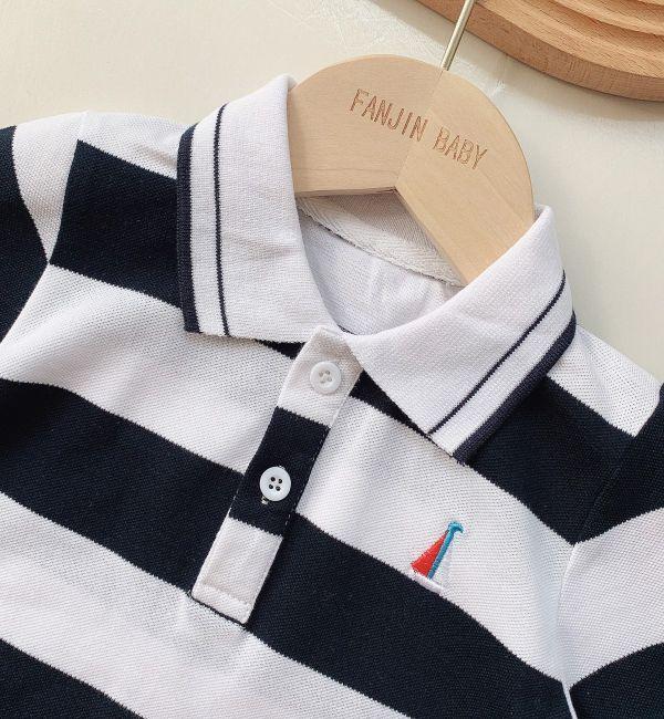 小帆船寬條紋連身衣 