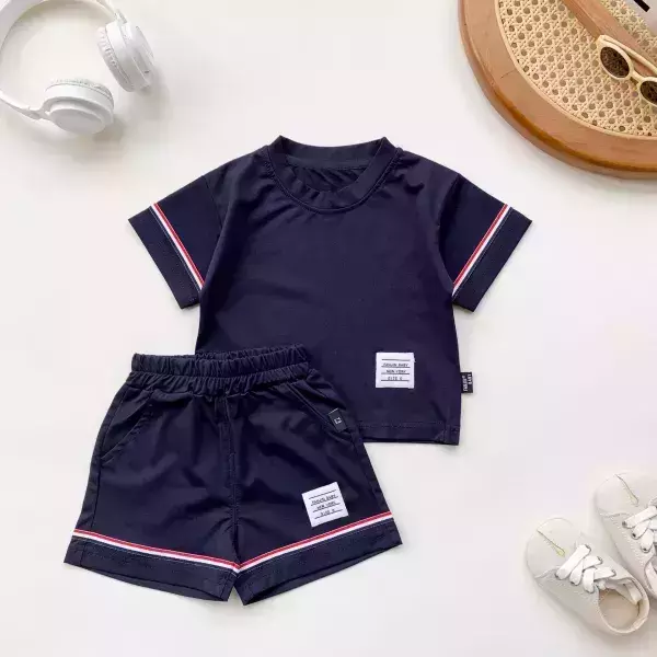 雙袖織帶短袖套裝 