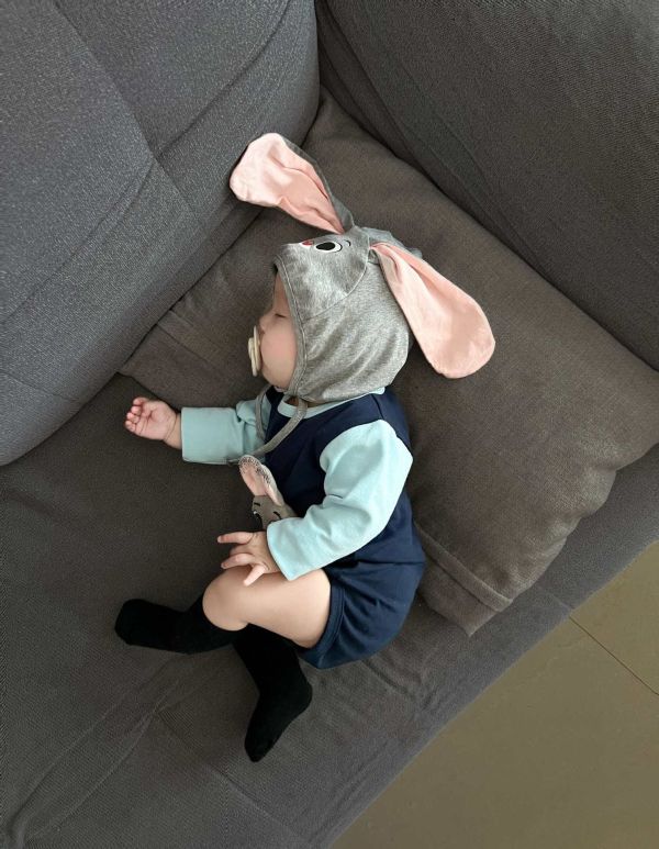 Cute Rabbit長袖包屁｜附帽 