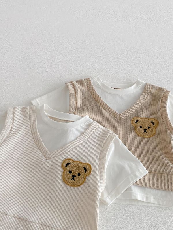 呆呆熊假兩件休閒套裝 