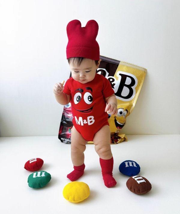 紅色糖果豆豆包屁｜附帽 