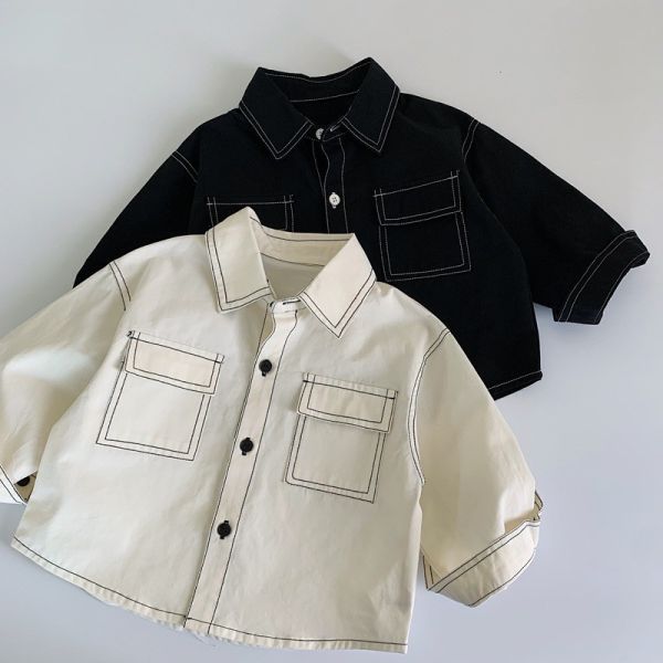 小大人感明顯工裝襯衫 