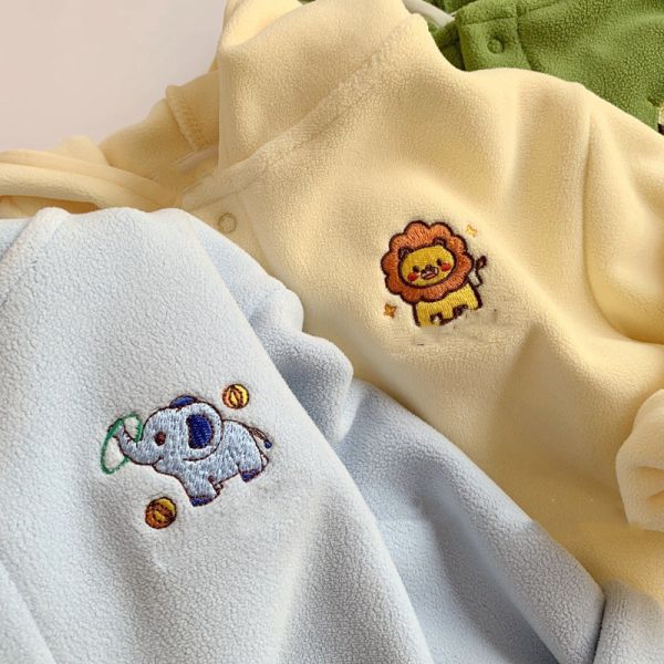 刺繡動物園奧利絨連帽外套 