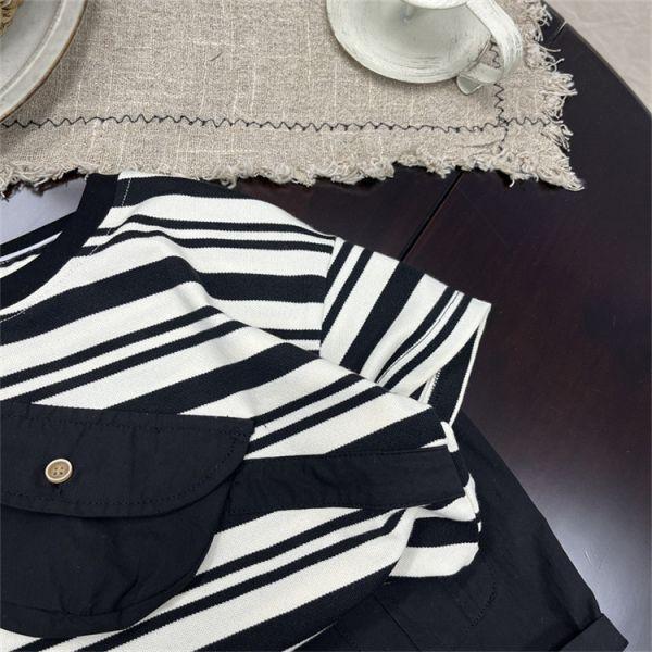 自帶包包黑白紋套裝 