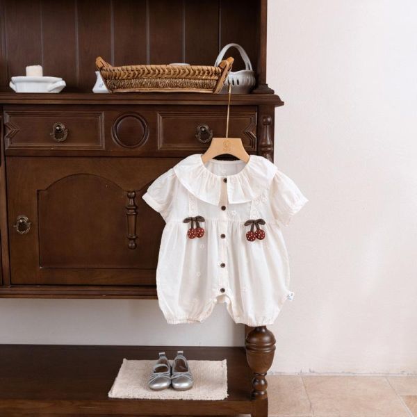 立體垂感櫻桃杏色連身衣 