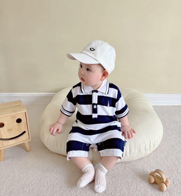 小帆船寬條紋連身衣 