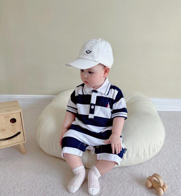 小帆船寬條紋連身衣 