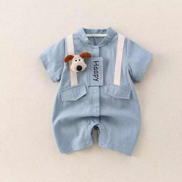 飛行狗狗藍色連身衣 