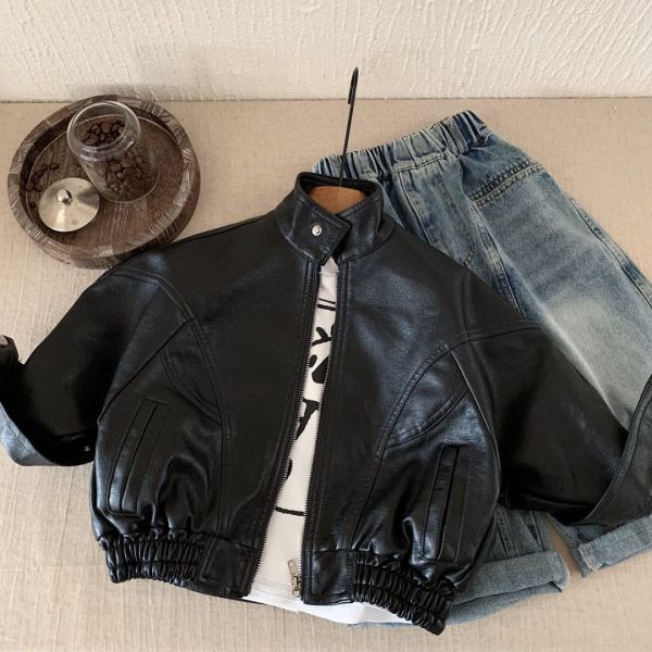 日系復古皮感帥氣外套 
