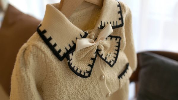 小香風貴氣蝴蝶結針織套裝 