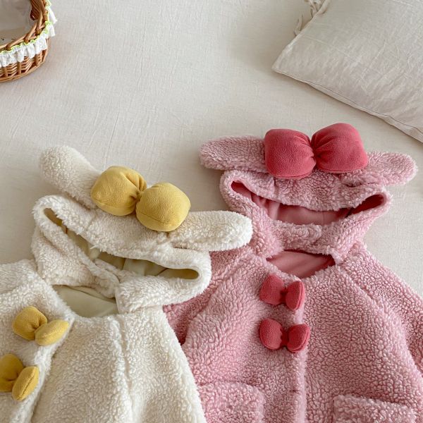 大大蝴蝶耳朵絨毛外套 