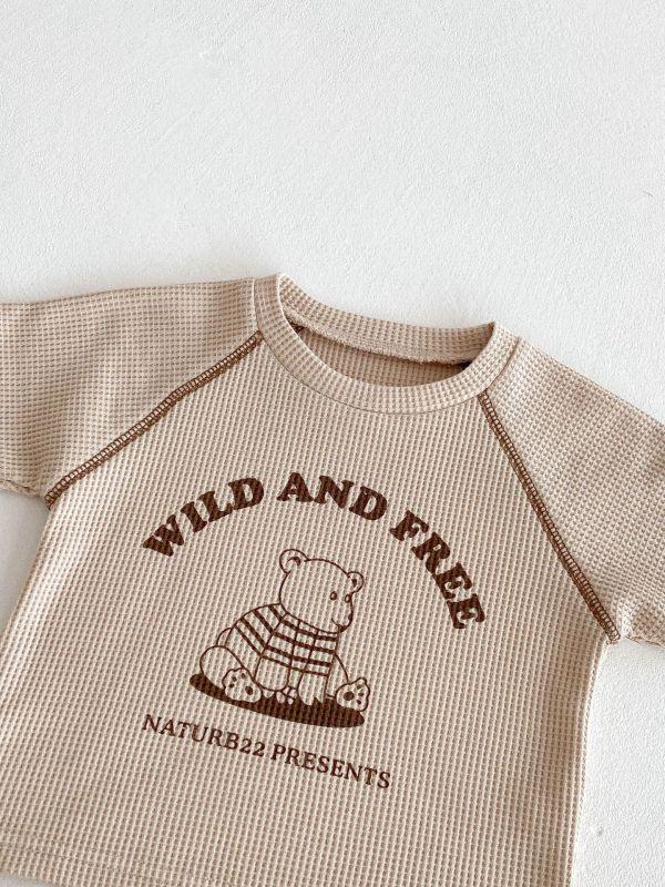 鬆餅格明線小熊套裝 