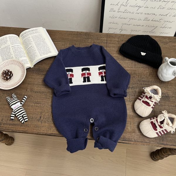 英倫小衛兵針織連身衣 